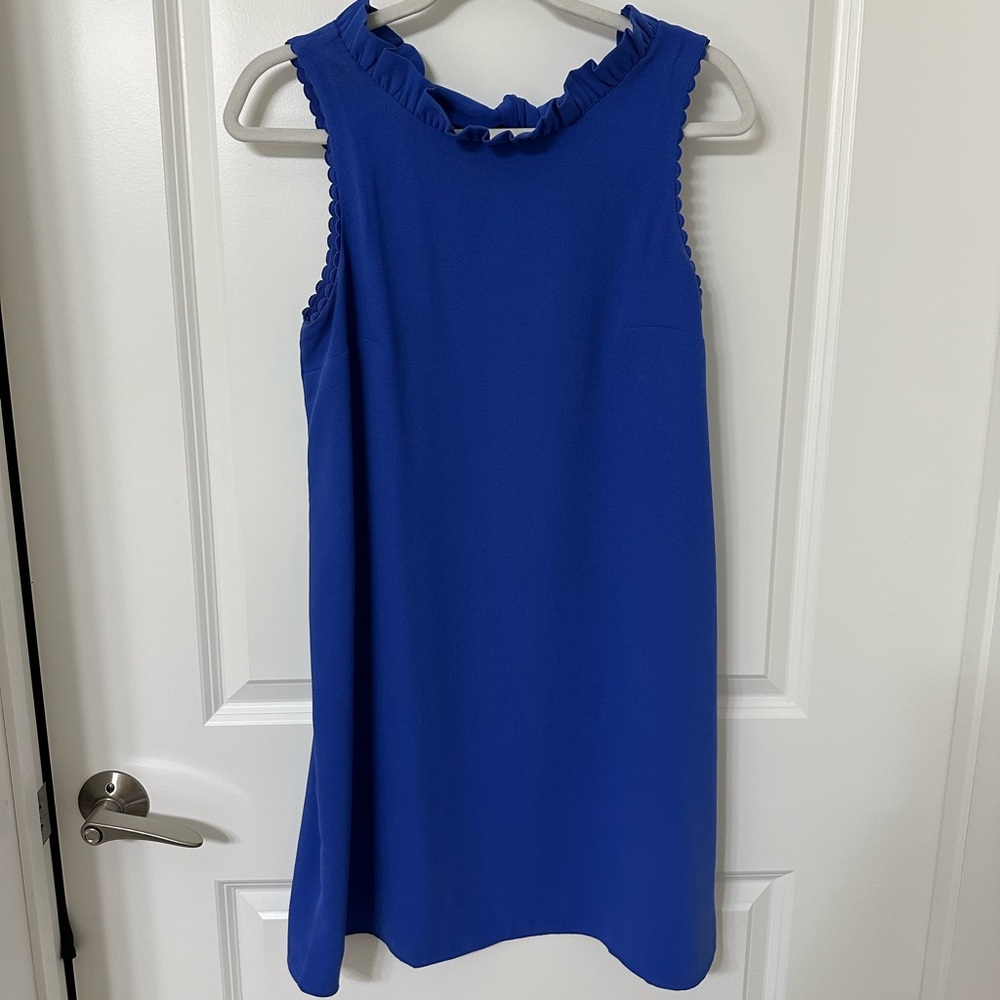 Lilly Pulitzer Royal Blue Ruffle Neck Mini Dress